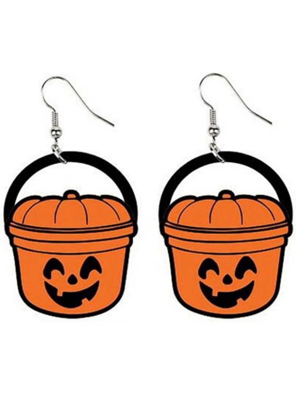 Women's Orange Black Drop Dangle Pumpkin Halloween Jewelry Crystal Earrings
